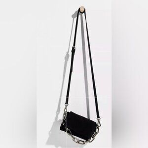 Free People Charlie Chain Crossbody NWOT Black with Gunmetal Chain